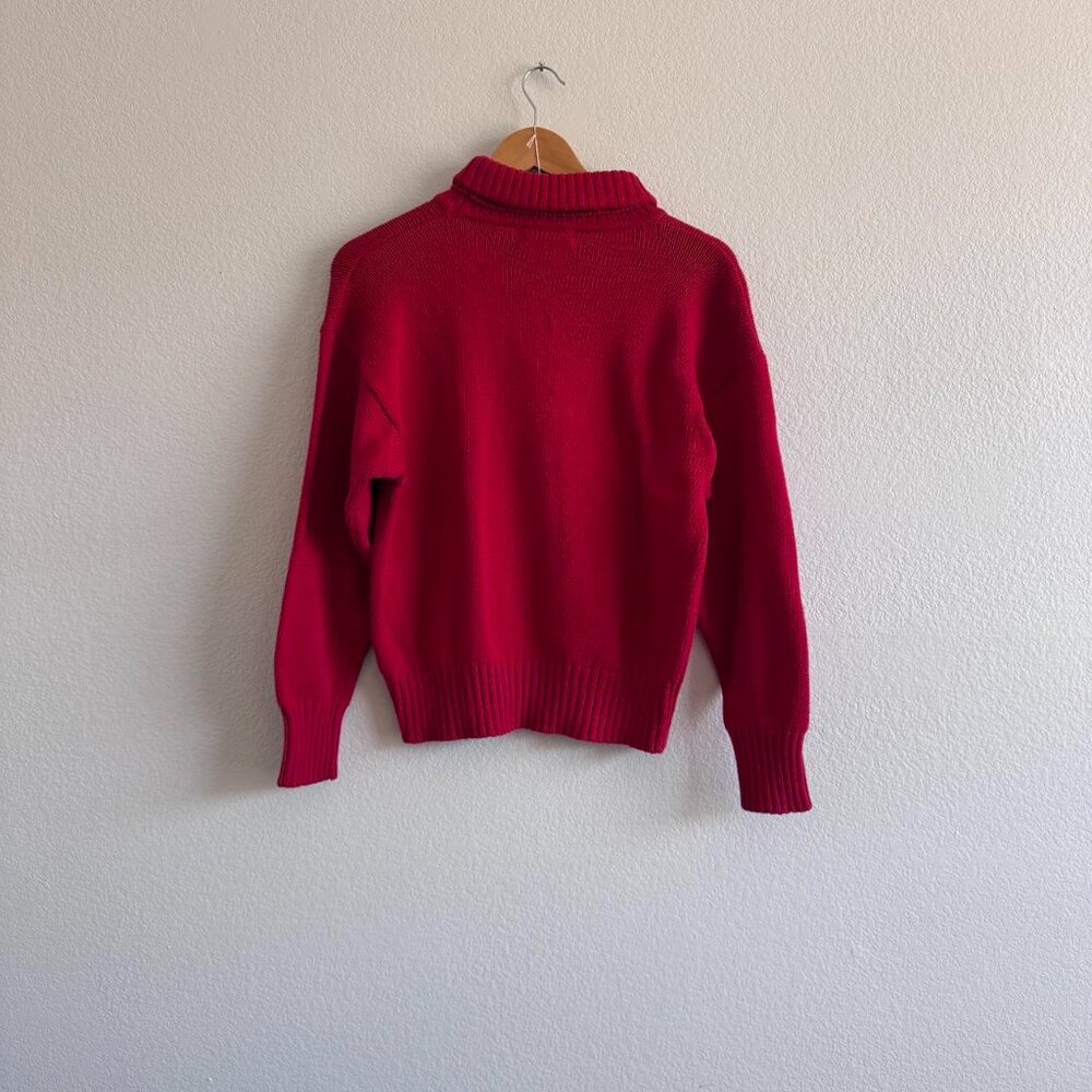 Vintage Red Turtleneck Knit Sweater size Medium - Picture 3 of 3